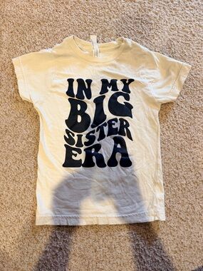 Kids White Graphic Tee - "In My Big Sister Era"